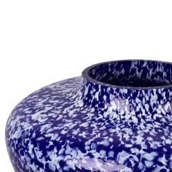 Vaso in Vetro di Murano Blu e Avorio Olla