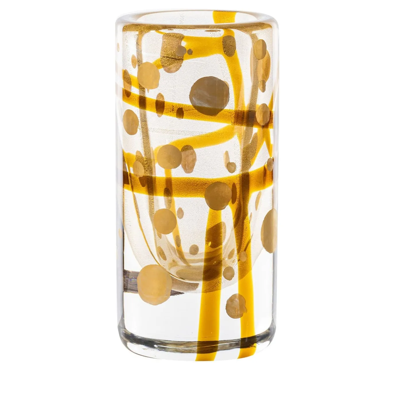 Vaso in vetro di Murano dorato Cilindro L di Peter Marino