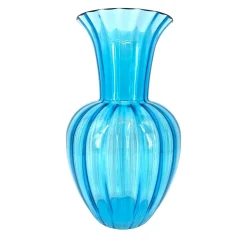 Vaso in vetro di Murano Rigadin turchese #2