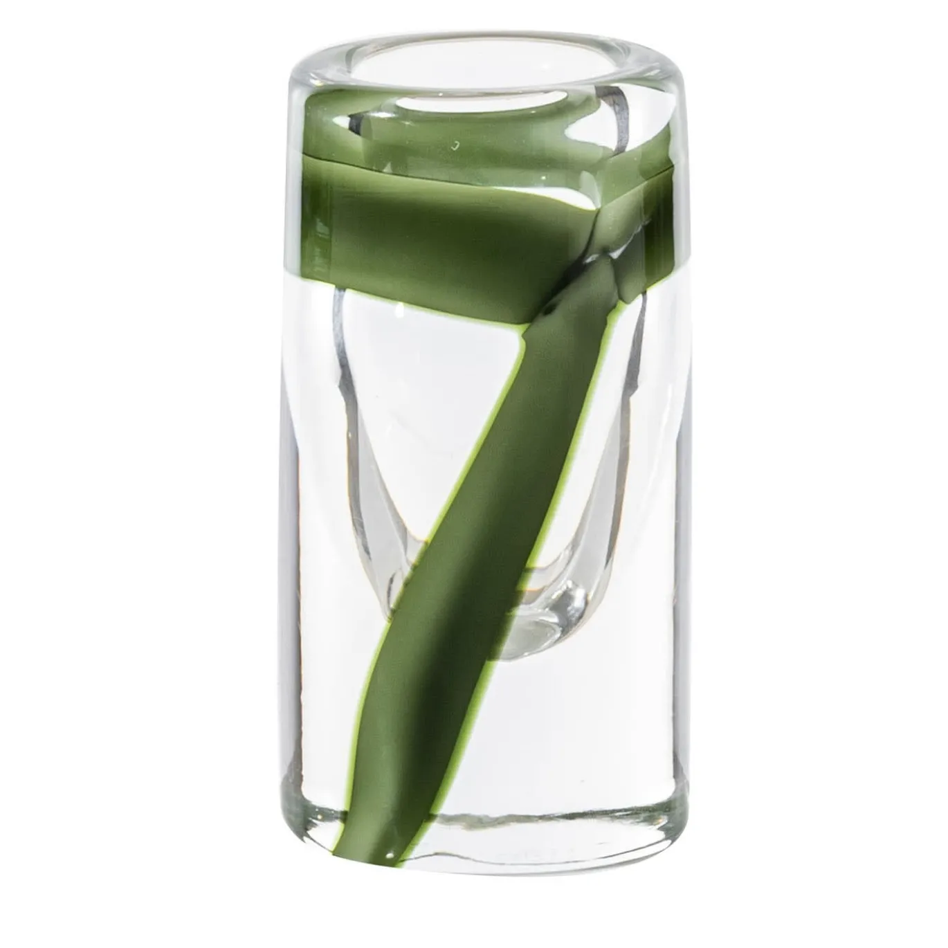 Vaso in vetro di Murano verde mela Cilindro XS di Peter Marino