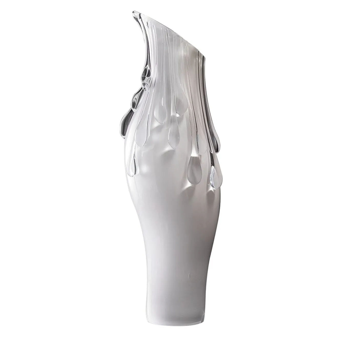 Vaso in vetro di Murano White Pearls