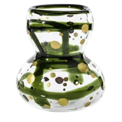 Vaso in vetro Gran Bulbo Mini Oro Nero e Verde