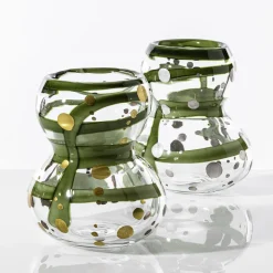 Vaso in vetro Gran Bulbo Mini Oro Nero e Verde