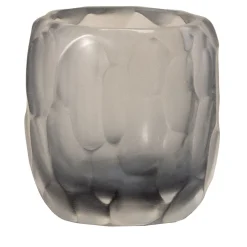 Vaso in vetro grigio Rullo Acciaio