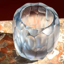 Vaso in vetro grigio Rullo Acciaio
