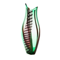 Vaso in Vetro Policromo a Forma di Bocciolo Aura di Murano