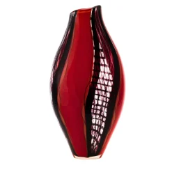 Vaso in Vetro Policromo a Forma di Bocciolo Vento di Murano