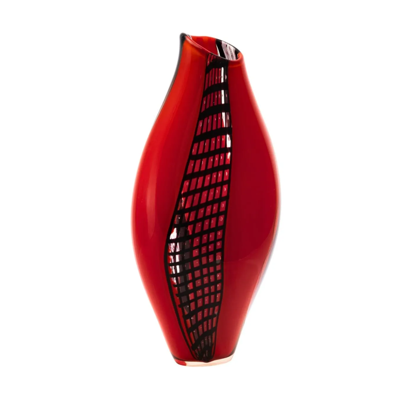 Vaso in Vetro Policromo a Forma di Bocciolo Vento di Murano