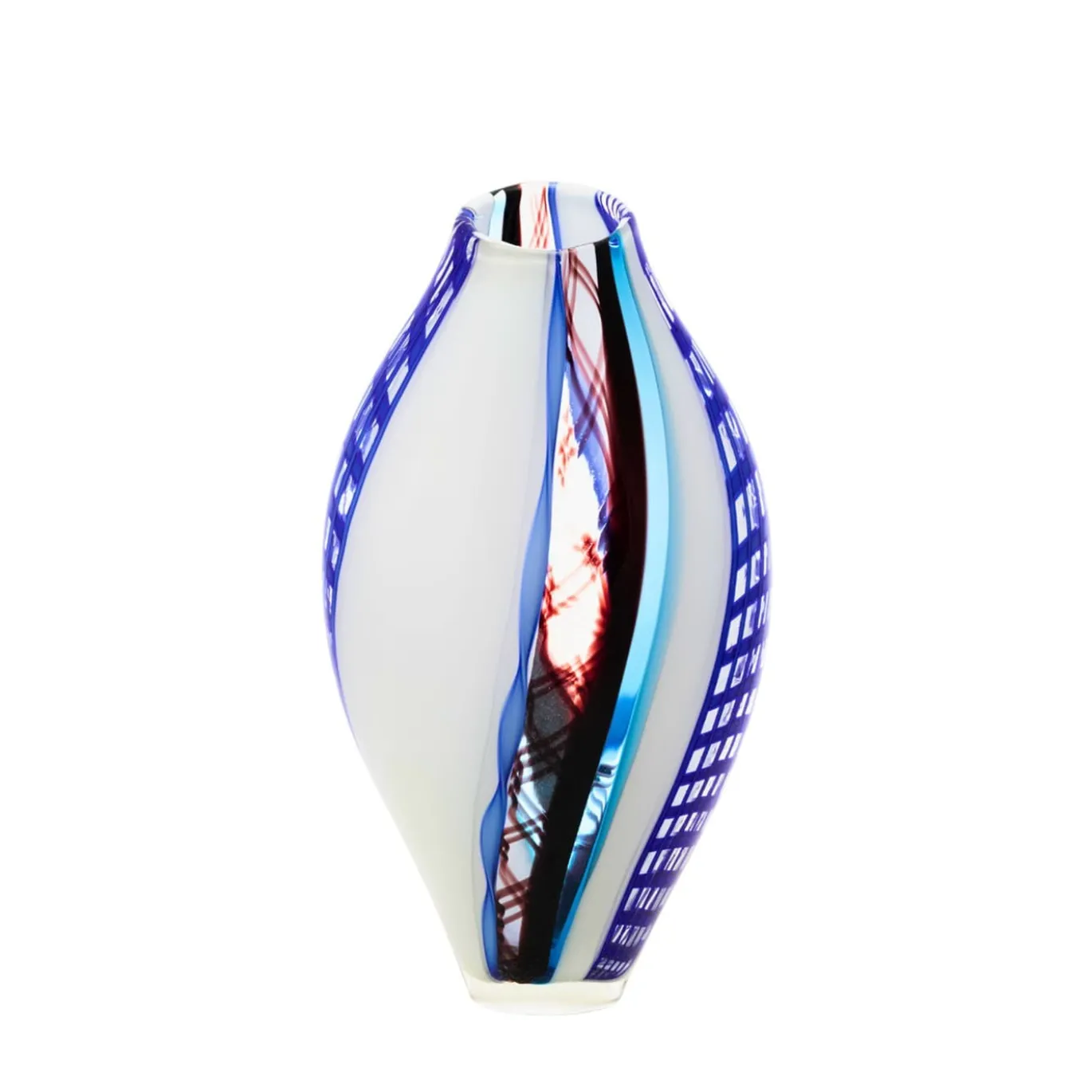Vaso in Vetro Policromo a Forma di Bocciolo Soffio Veneziano