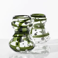 Vaso in vetro verde e argento Gran Bulbo Mini