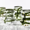 Vaso in vetro verde e nero Gran Bulbo Mini Silver