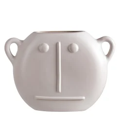 Vaso Lino piccolo in ceramica bianca opaca di Monica Castiglioni