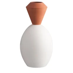 Vaso Làpsi Bianco Opaco e Terracotta by Jean-Christophe Clair