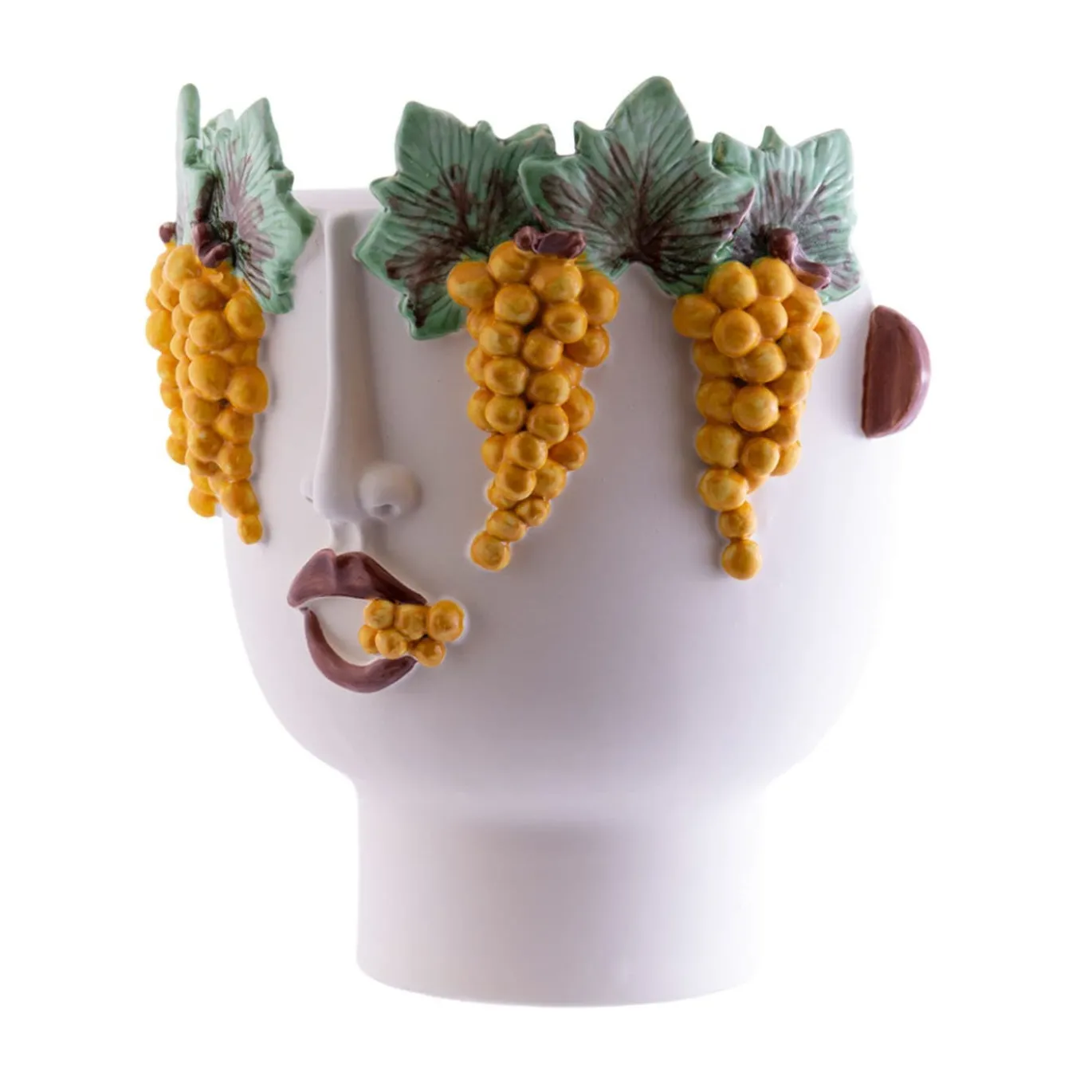 Vaso Malvasia la Venditrice d'Uva in Ceramica Bianca