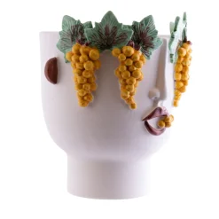 Vaso Malvasia la Venditrice d'Uva in Ceramica Bianca