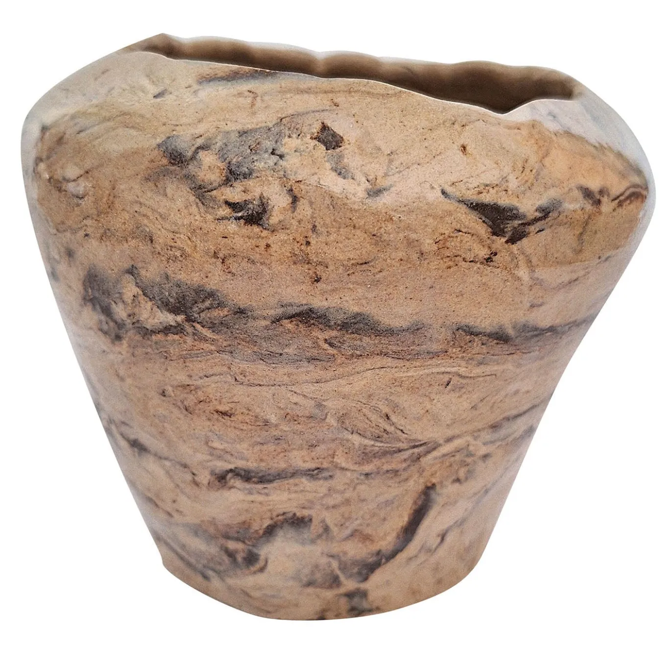 Vaso Marmo in ceramica beige effetto marmo