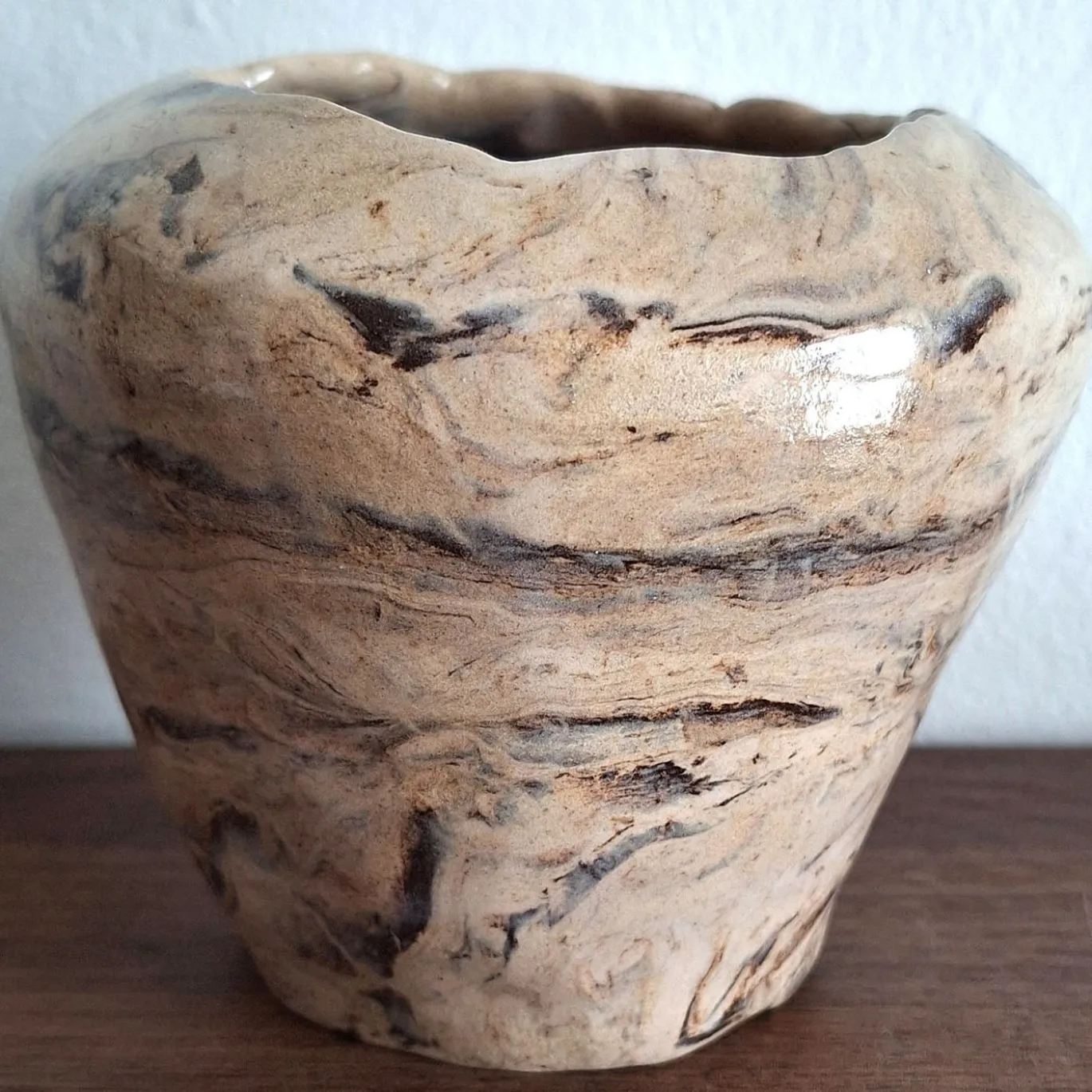 Vaso Marmo in ceramica beige effetto marmo