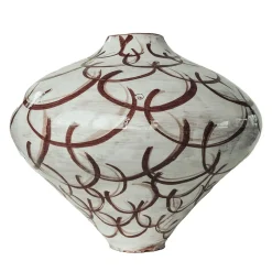 Vaso marrone a cerchi chiari e scuri