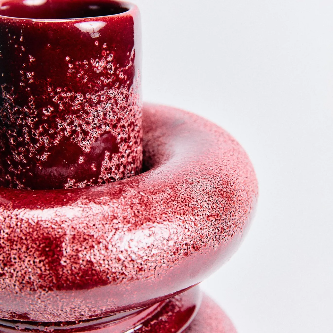 Vaso Marte grande in ceramica smaltata rosso Amaranto