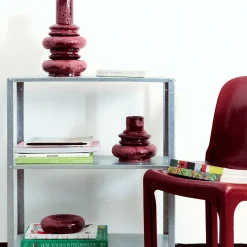 Vaso Marte grande in ceramica smaltata rosso Amaranto