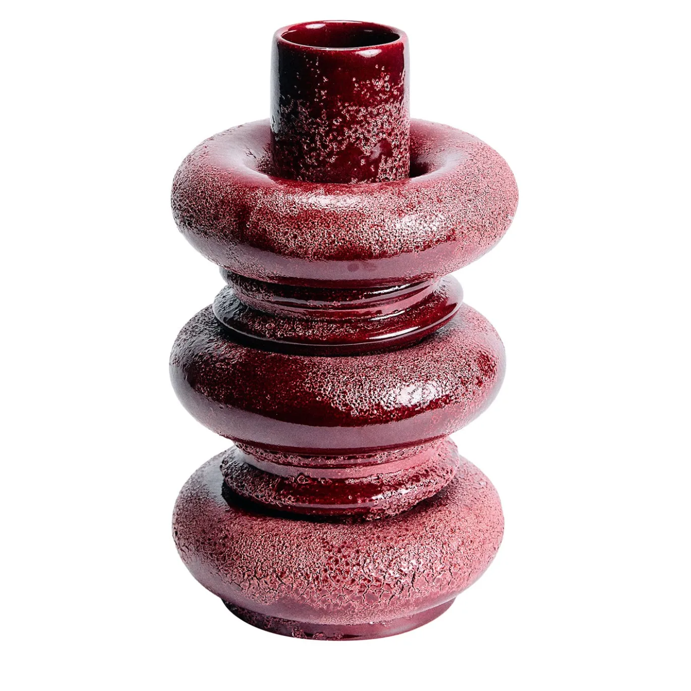 Vaso Marte grande in ceramica smaltata rosso Amaranto