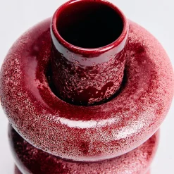 Vaso Marte grande in ceramica smaltata rosso Amaranto