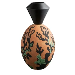 Vaso Médon nero opaco e rame ossidato di Jean-Christophe Clair