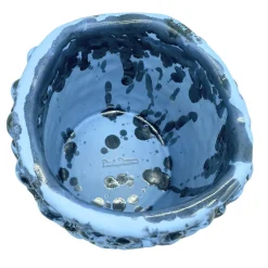 Vaso Medio in Ceramica Onda Blu Leggero Opaco