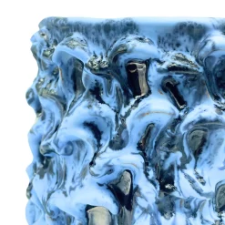 Vaso Medio in Ceramica Onda Blu Leggero Opaco
