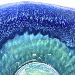 Vaso Medio in Ceramica Onda Blu Acqua Salata e Blu Laguna