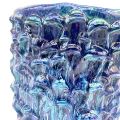 Vaso Medio in Ceramica Onda Blu Acqua Salata e Blu Laguna