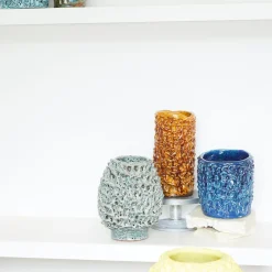 Vaso Medio in Ceramica Onda Blu Acqua Salata e Blu Laguna