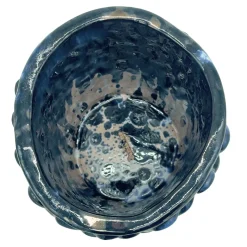 Vaso Medio in Ceramica Onda Bronzo Nero e Tinte Lattiginose Opache