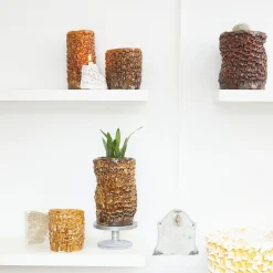 Vaso Medio in Ceramica Onda Miele Traslucido