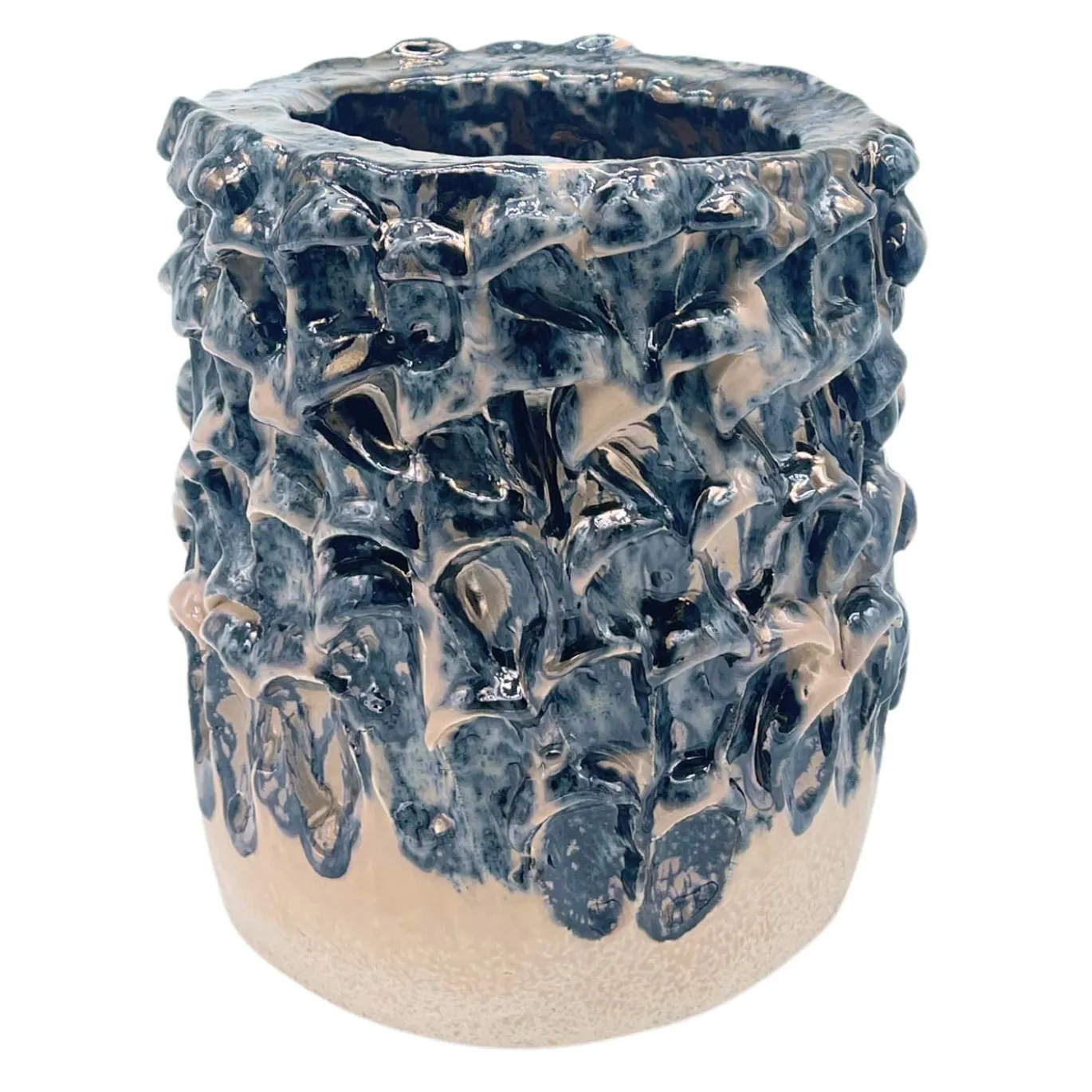 Vaso Medio in Ceramica Onda Rosa Minerale Metallizzato