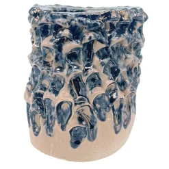 Vaso Medio in Ceramica Onda Rosa Minerale Metallizzato