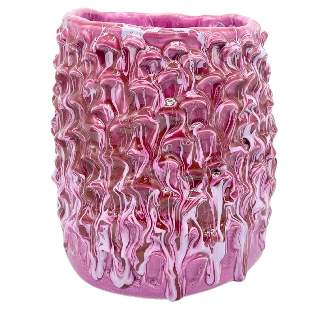 Vaso Medio in Ceramica Onda Viola Zucchero e Smalto Lilla