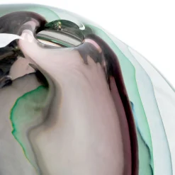 Vaso medio in vetro soffiato essence ametista, verde e grigio
