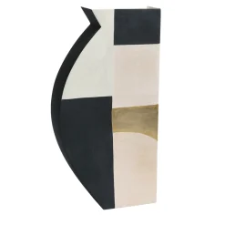 Vaso medio Pacay astratto con foglia d'oro