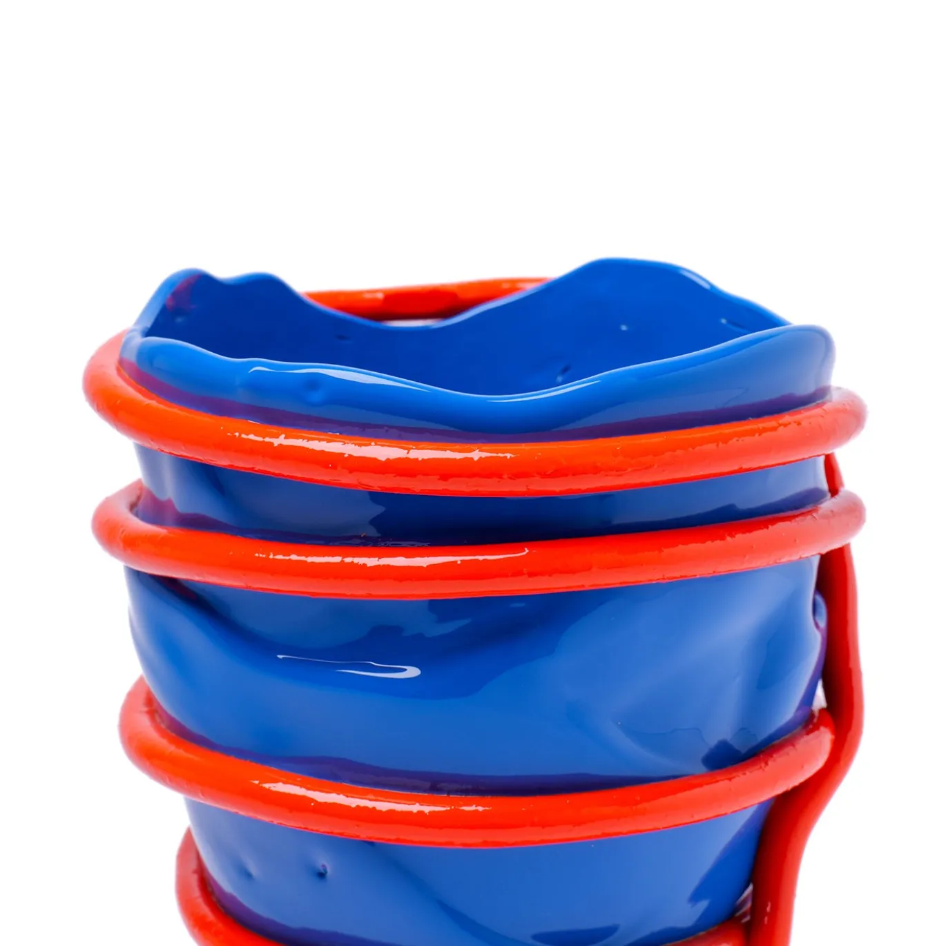 Vaso medio rosso e blu Pompitu II di Gaetano Pesce