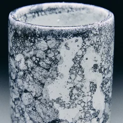 Vaso Mercurio grande in ceramica smaltata bianca e nera