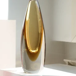 Vaso Mila Alto in Cristallo Marrone