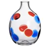 Vaso monofiore blu/rosso N. 2