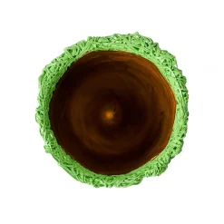 Vaso Moss in resina verde mela opaco e oro di Gaetano Pesce