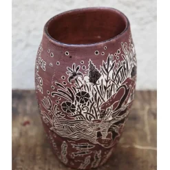 Vaso Narciso in gres e argilla selvatica