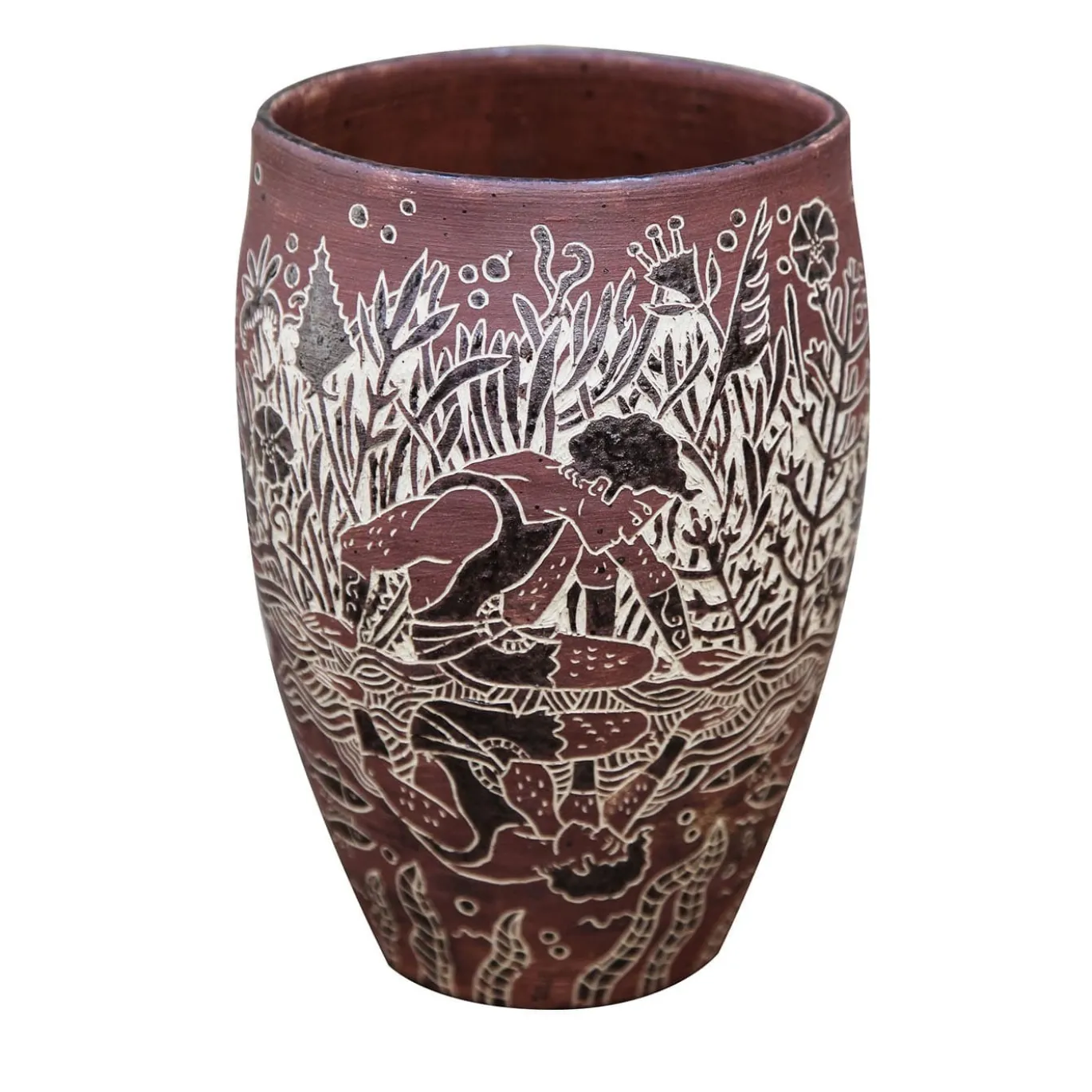 Vaso Narciso in gres e argilla selvatica
