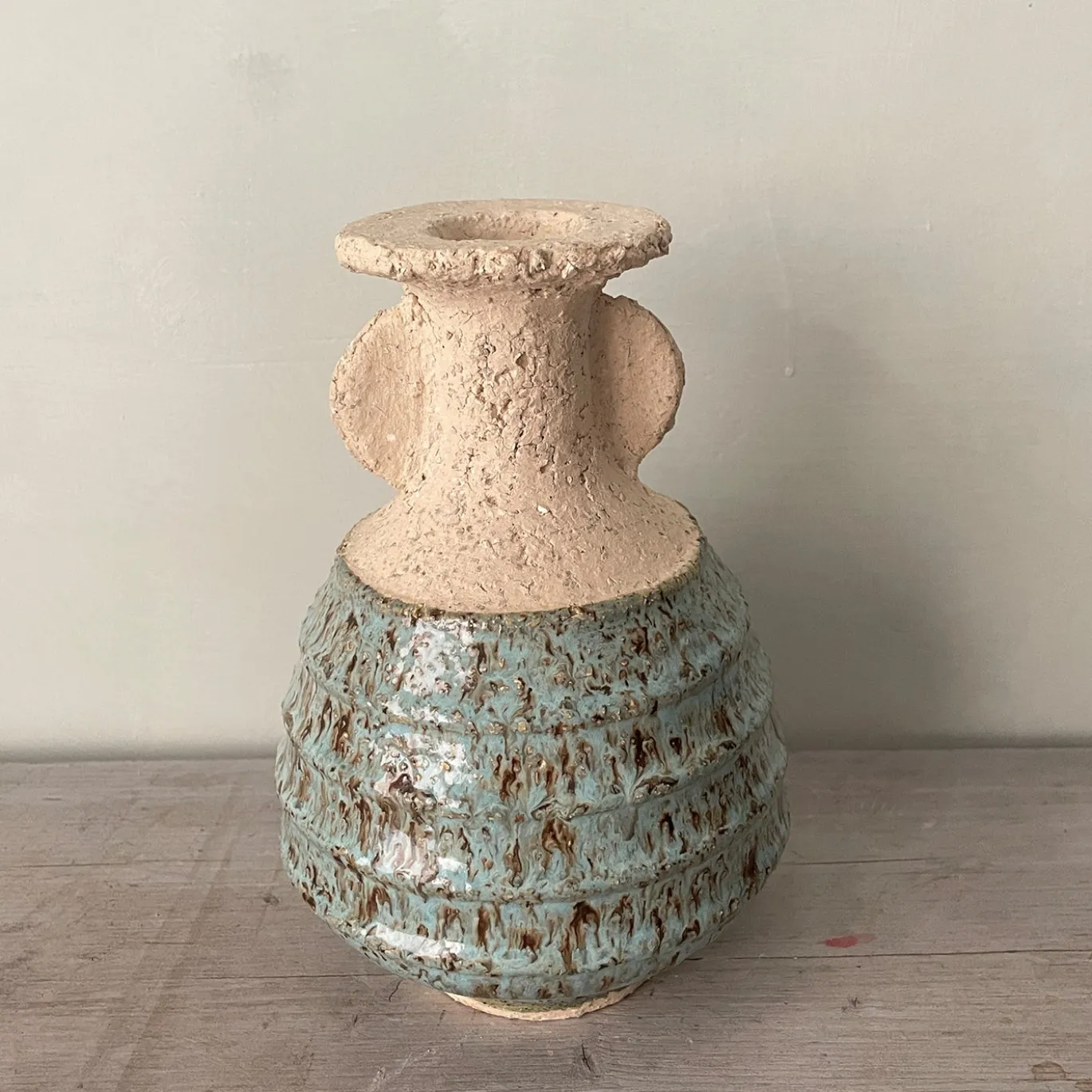 Vaso n. 132b in ceramica Azzurro Testurizzato
