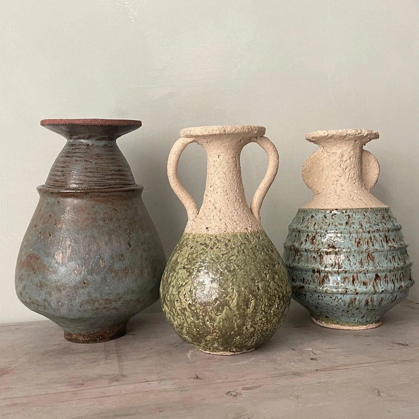 Vaso n. 132b in ceramica Azzurro Testurizzato