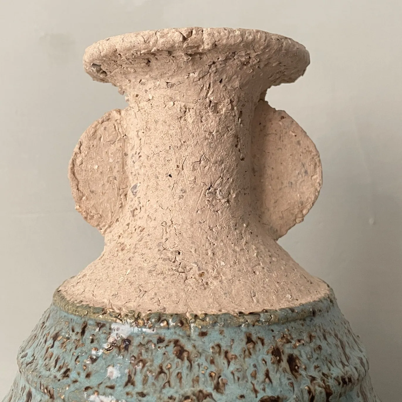 Vaso n. 132b in ceramica Azzurro Testurizzato