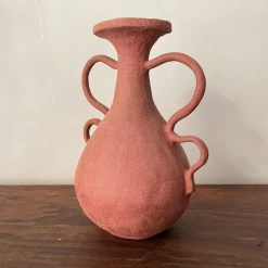 Vaso n. 138 Decorativo in Ceramica Rossa Testurizzata